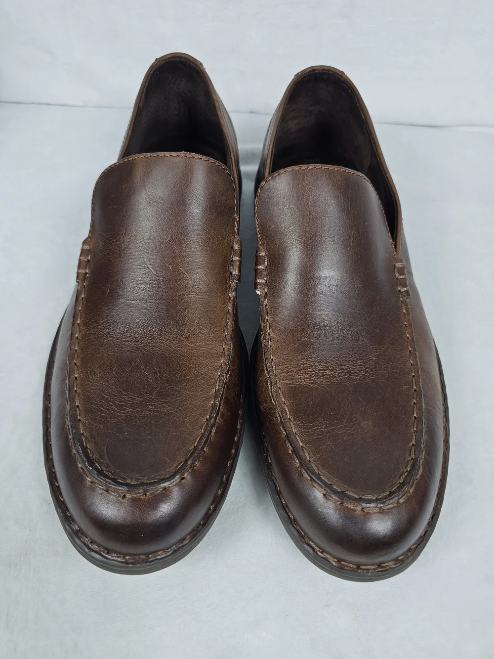 Born Thaton Shoes Mens Size 13 M Brown Driving Loafers Leather Slip-On Moccasin